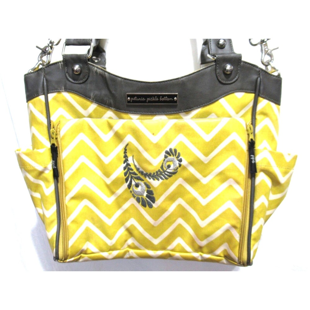 Petunia Pickle Bottom Yellow Canvas Baby Diaper Bag Unisex